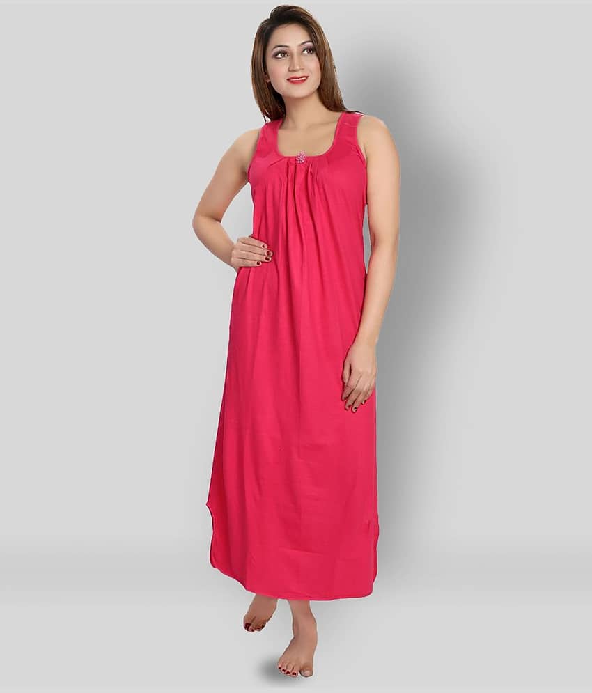 Cinco - Pink Satin Women's Nightwear Nighty & Night Gowns ( Pack of 1 ) - Nightwear & Loungewear | Buy online on ZillyBuy