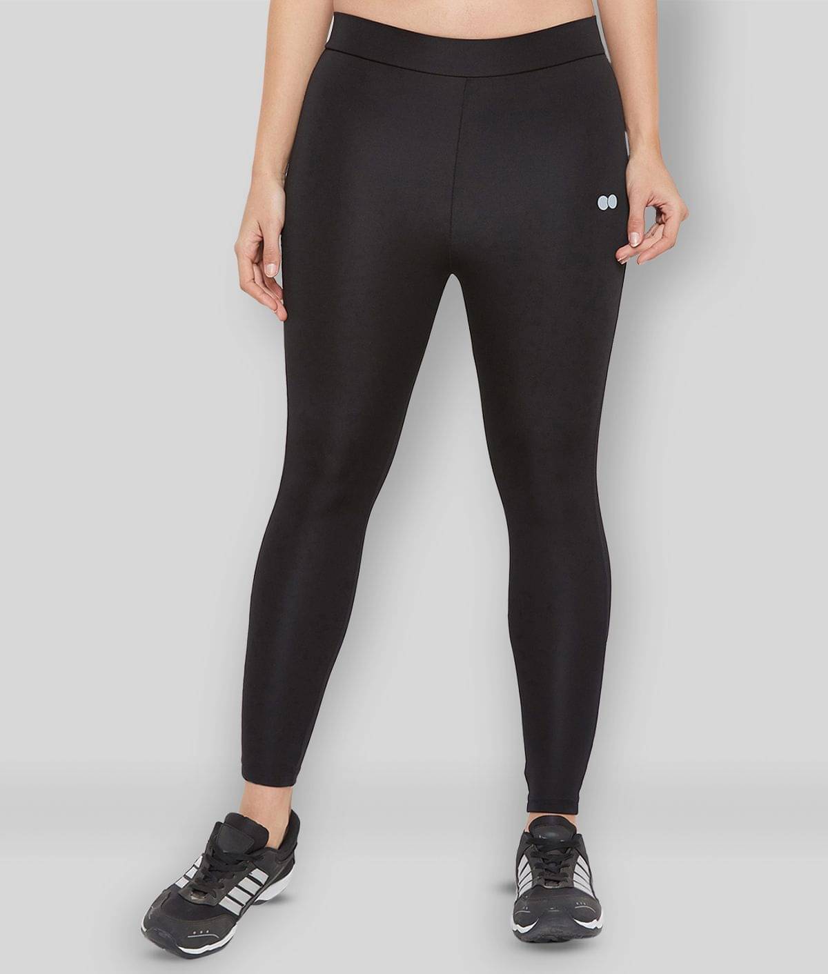     			Clovia Black Polyester Solid Tights - Single