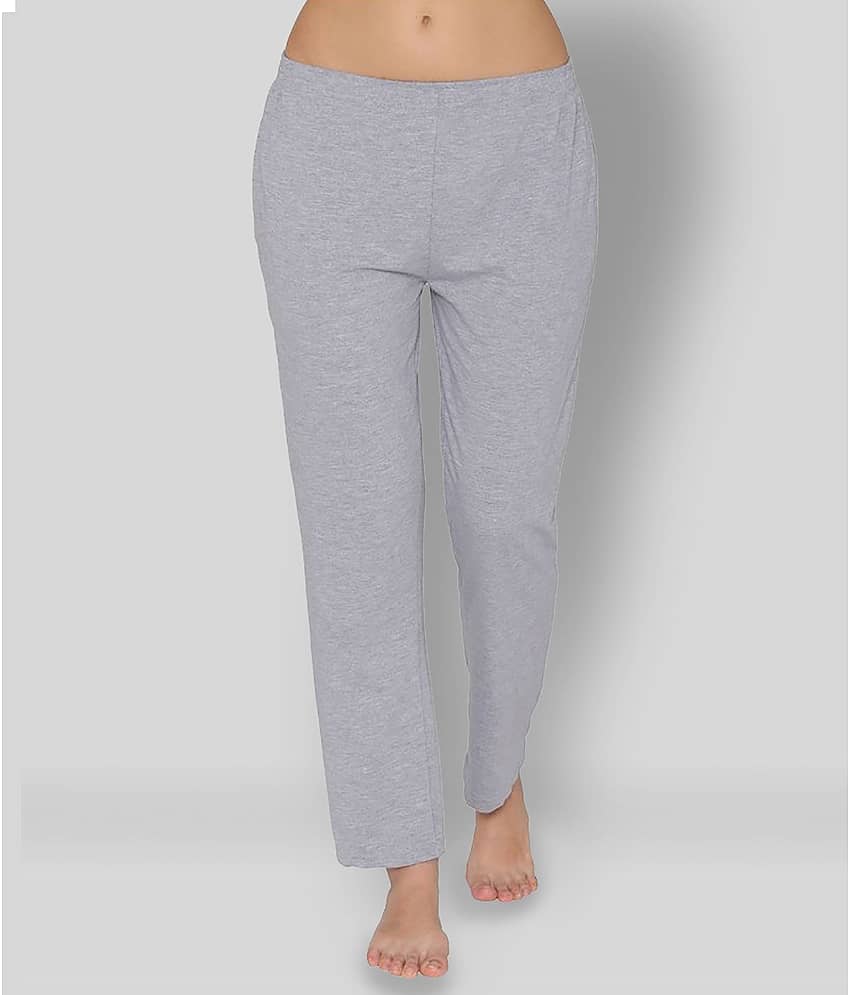 Clovia - Light Grey Cotton Women's Nightwear Pyjama ( Pack of 1 ) - Nightwear & Loungewear | Buy online on ZillyBuy