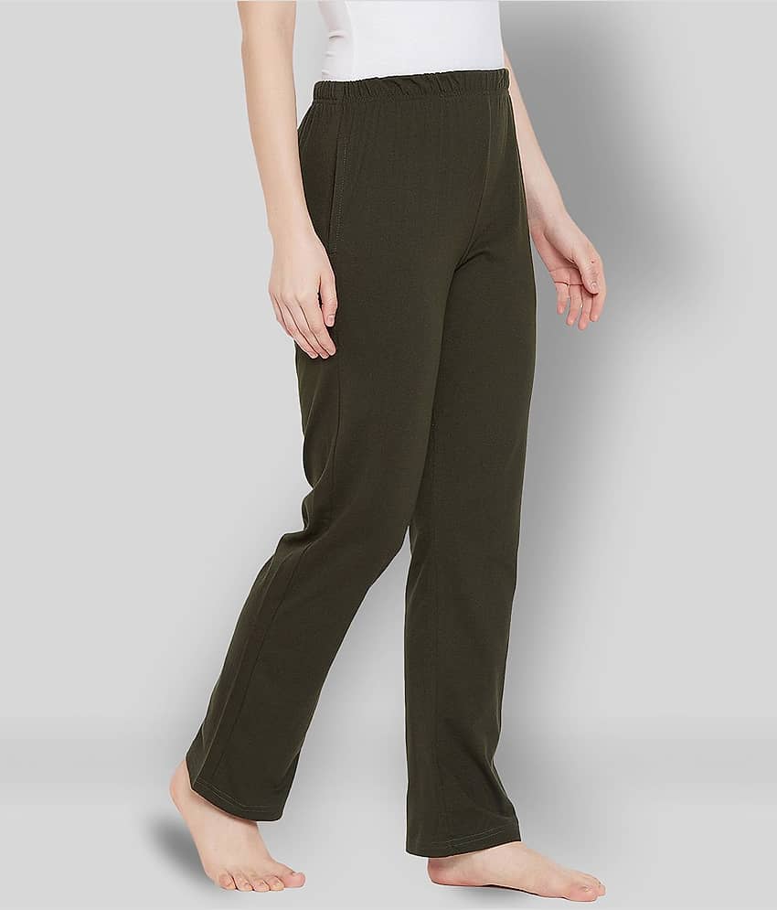 Clovia - Olive Cotton Women's Nightwear Pyjama ( Pack of 1 ) - Nightwear & Loungewear | Buy online on ZillyBuy