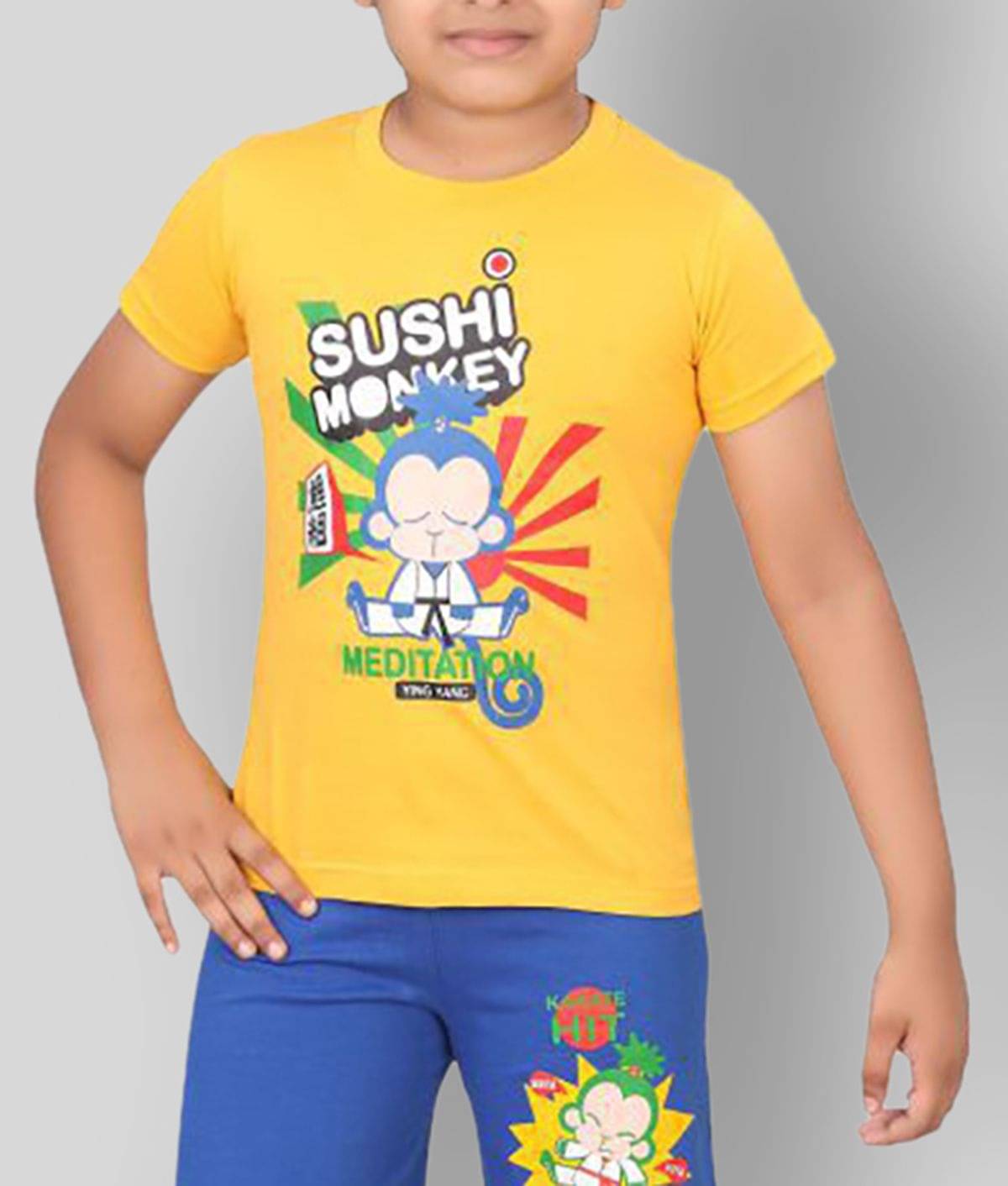     			Dongli Pack of 2 Boys Cotton T-Shirt & Shorts Set ( Multicolor )