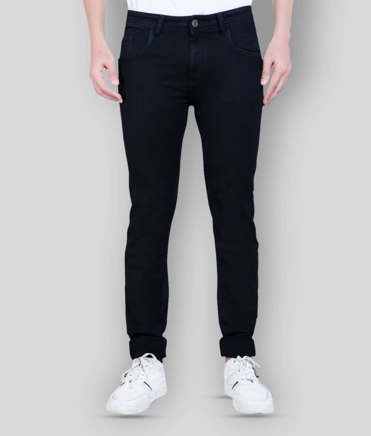 HJ HASASI - Black 100% Cotton Regular Fit Men's Jeans ( Pack of 1 ) - Jeans | Buy online on ZillyBuy