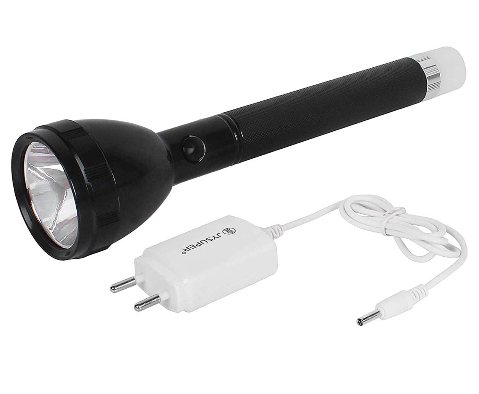 JY Super 9050 - 2W Rechargeable Flashlight Long Range Torch with Aluminium body and Emergency Light( Pack of 1 )