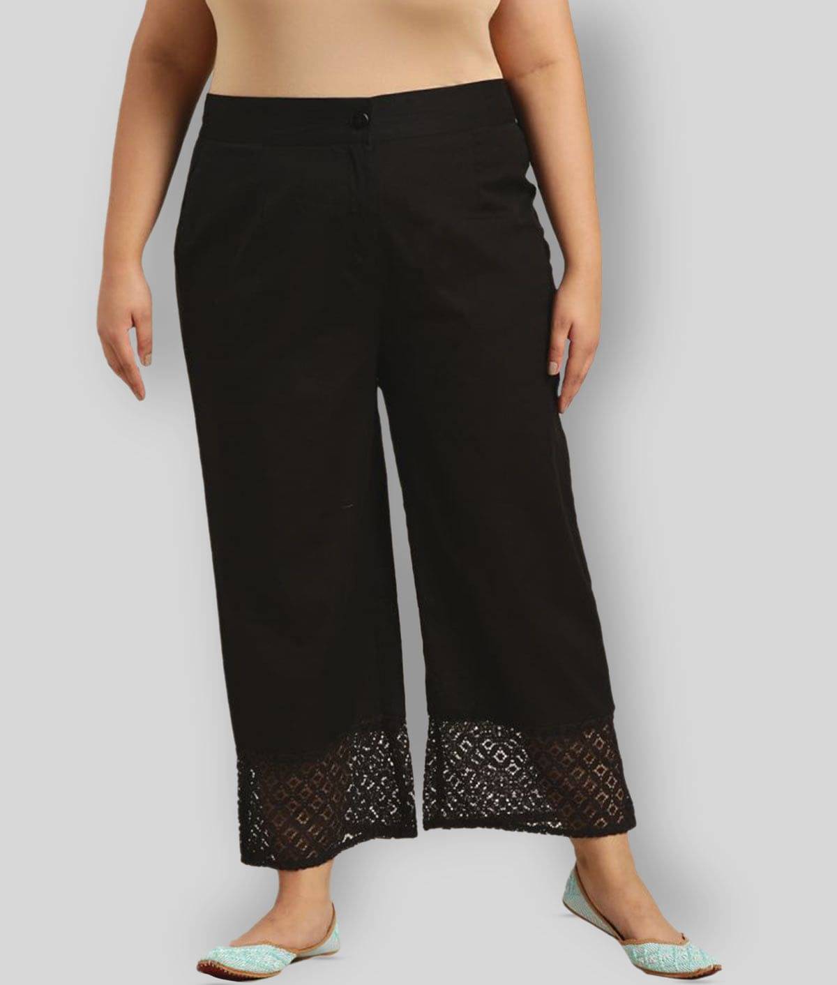     			Juniper - Black Cotton Wide leg Women's Palazzos ( )