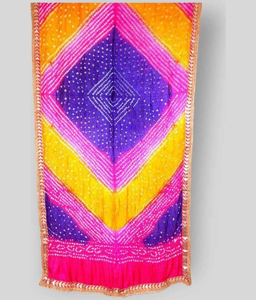 Raj Multicoloured Art Silk Bandhej Dupatta - Dupattas & Shawls | Buy online on ZillyBuy