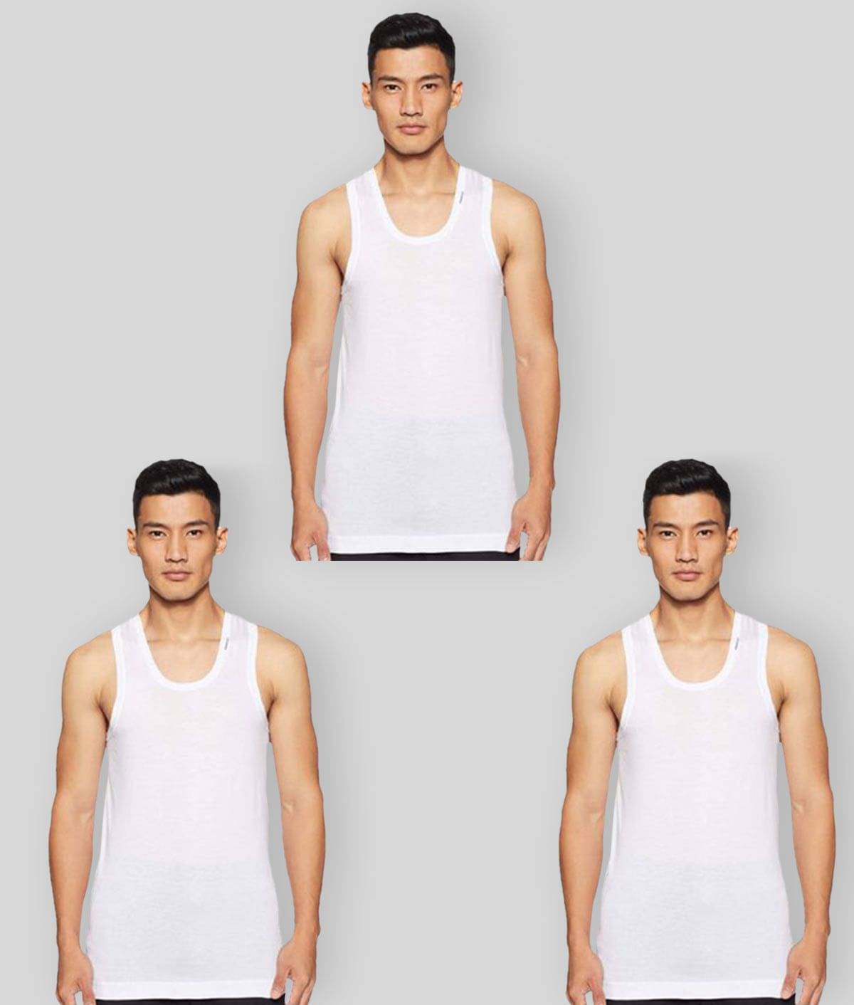Rupa Frontline - White Cotton Men's Vest ( Pack of 3 ) Rupa Frontline - White Cotton Men's Vest ( Pack of 3 )