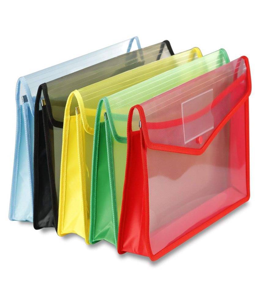 SHB - Assorted/Multicolour Button Folder ( Pack of 5 ) SHB - Assorted/Multicolour Button Folder ( Pack of 5 )