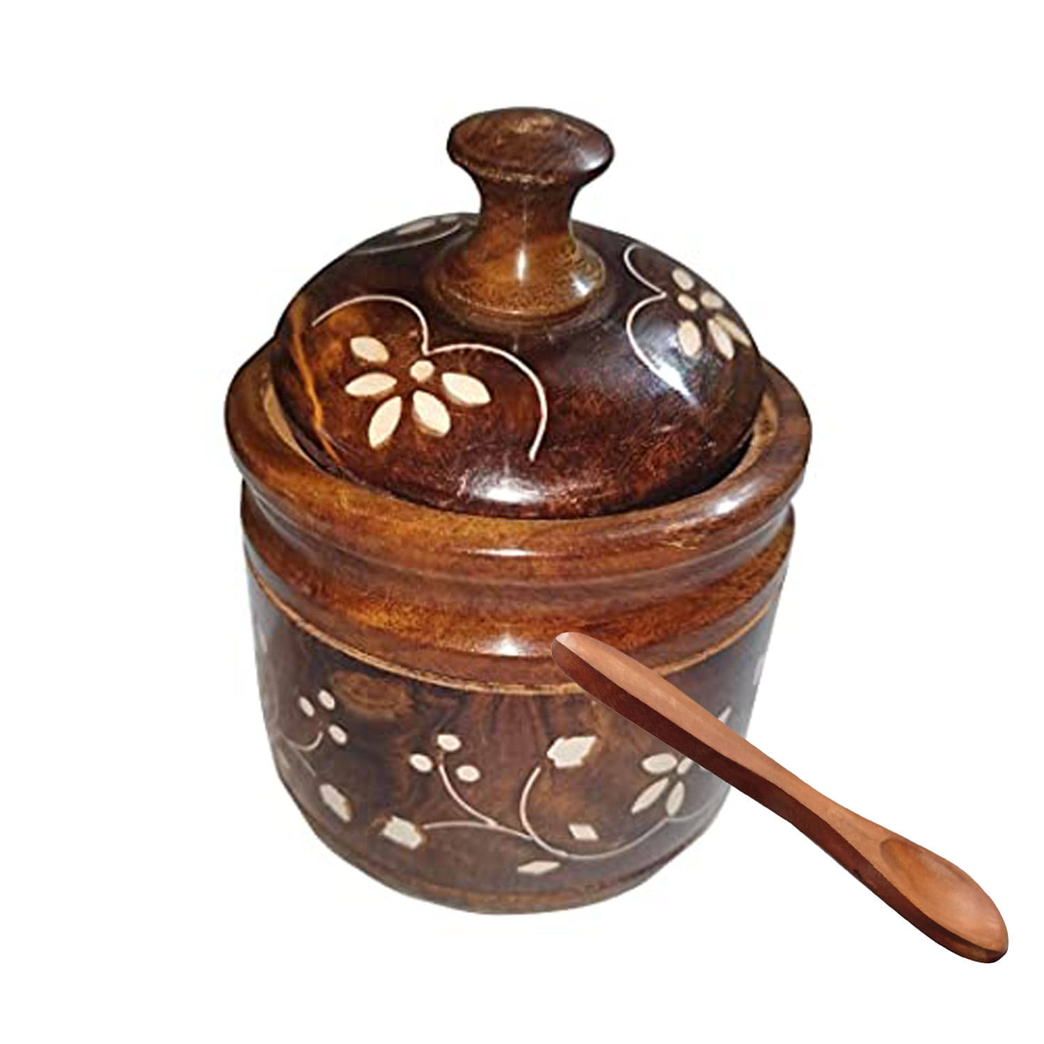    			SWH - Brown Wooden Spice Container ( Pack of 1 )