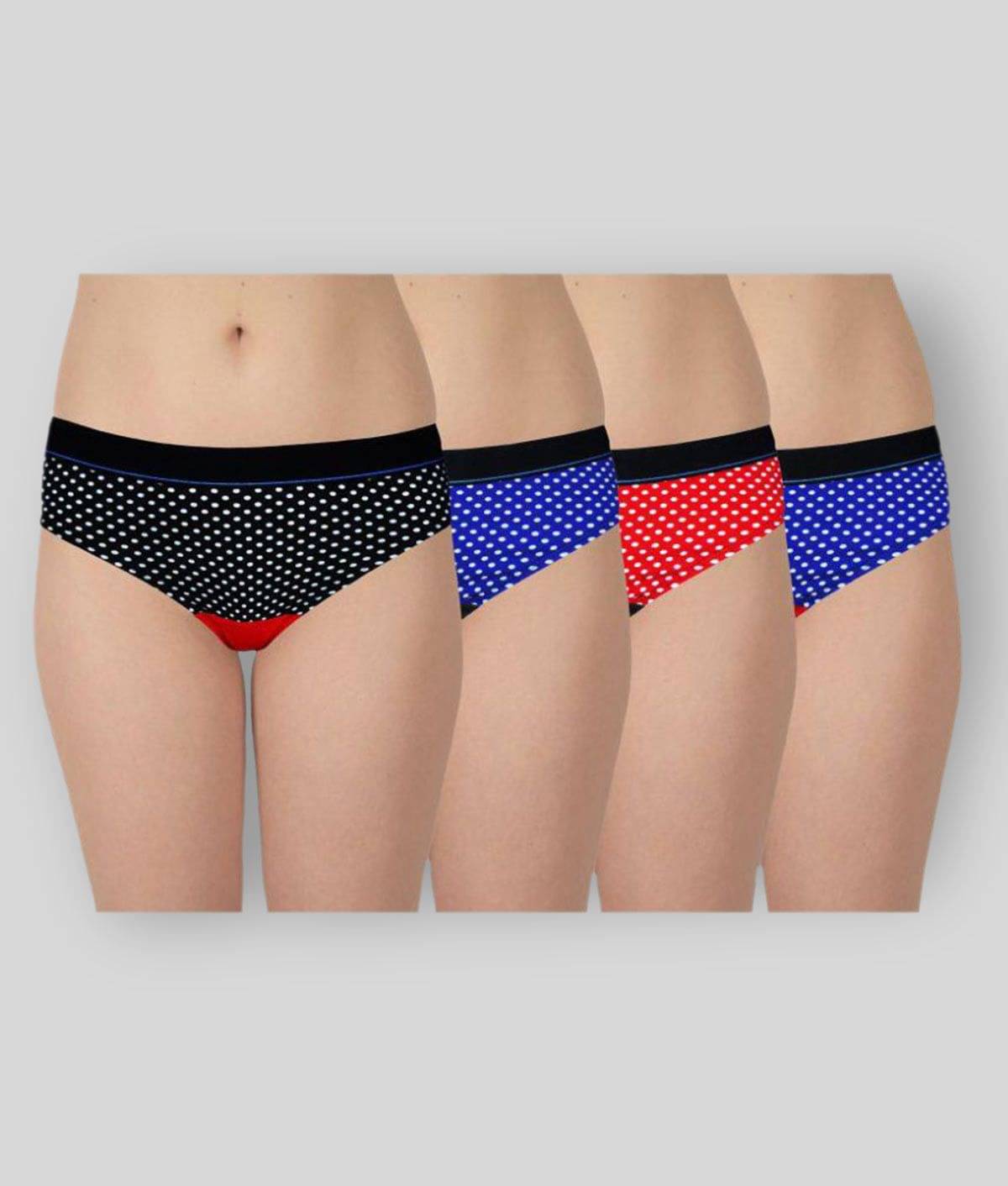     			Selfcare Pack of 4 Cotton Women's Hipsters ( Multi Color )