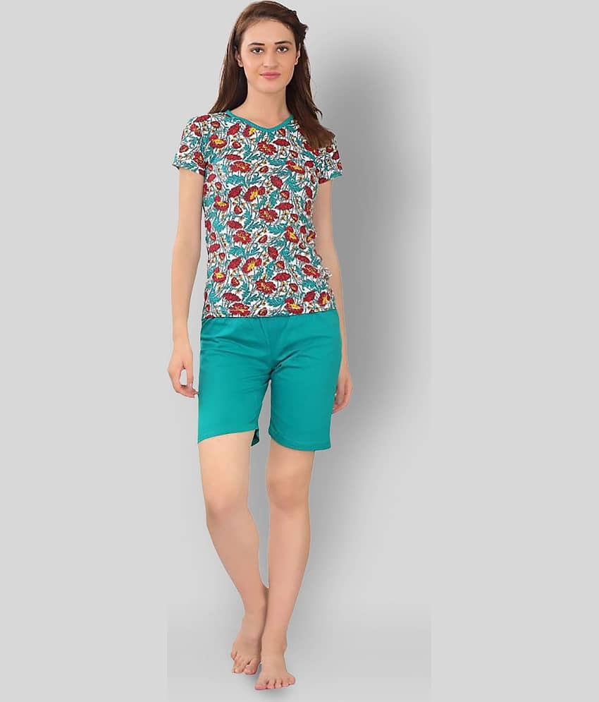 Zebu - Multicolor Cotton Women's Nightwear Nightsuit Sets ( Pack of 1 ) - Nightwear & Loungewear | Buy online on ZillyBuy