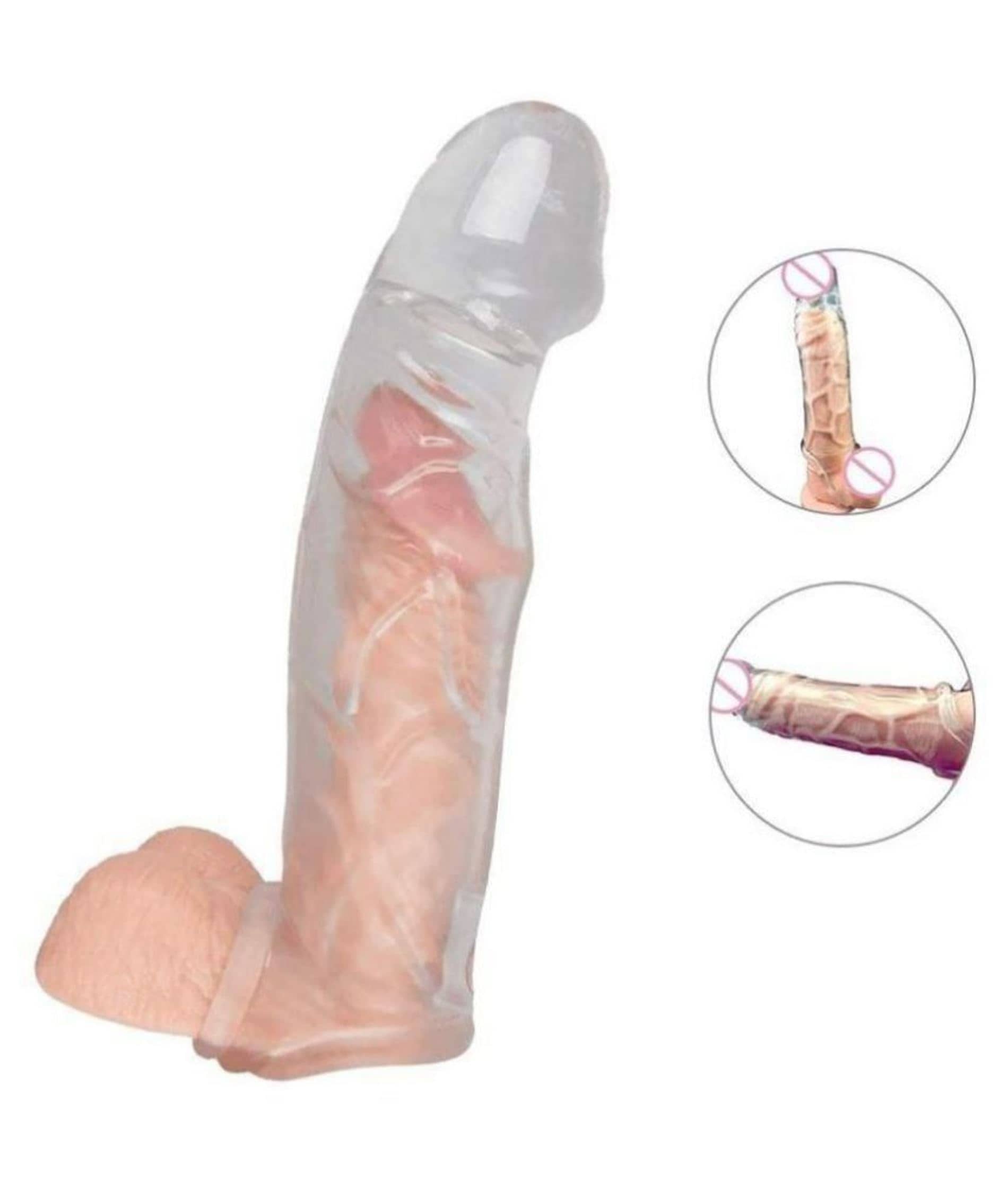 TRANSPARENT 7 INCH JUMBO HEAD CRYSTAL SLEEVE SUPER JUMBO 8 INCH JUMBO REUSABLE SLEEVE