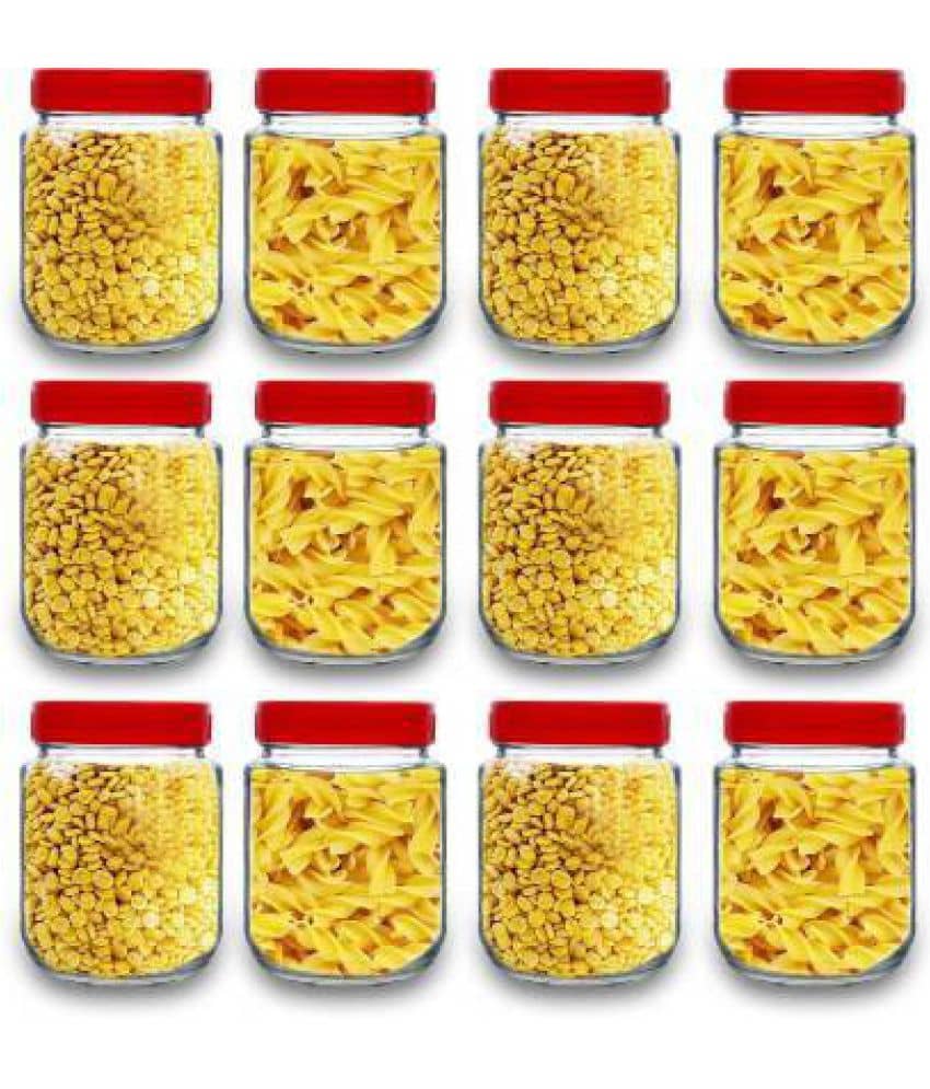 CROCO JAR - Red Glass Food Container (Set of 12)