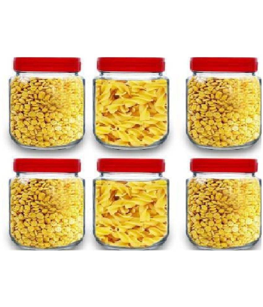     			CROCO JAR - Red Glass Food Container ( Pack of 6 )