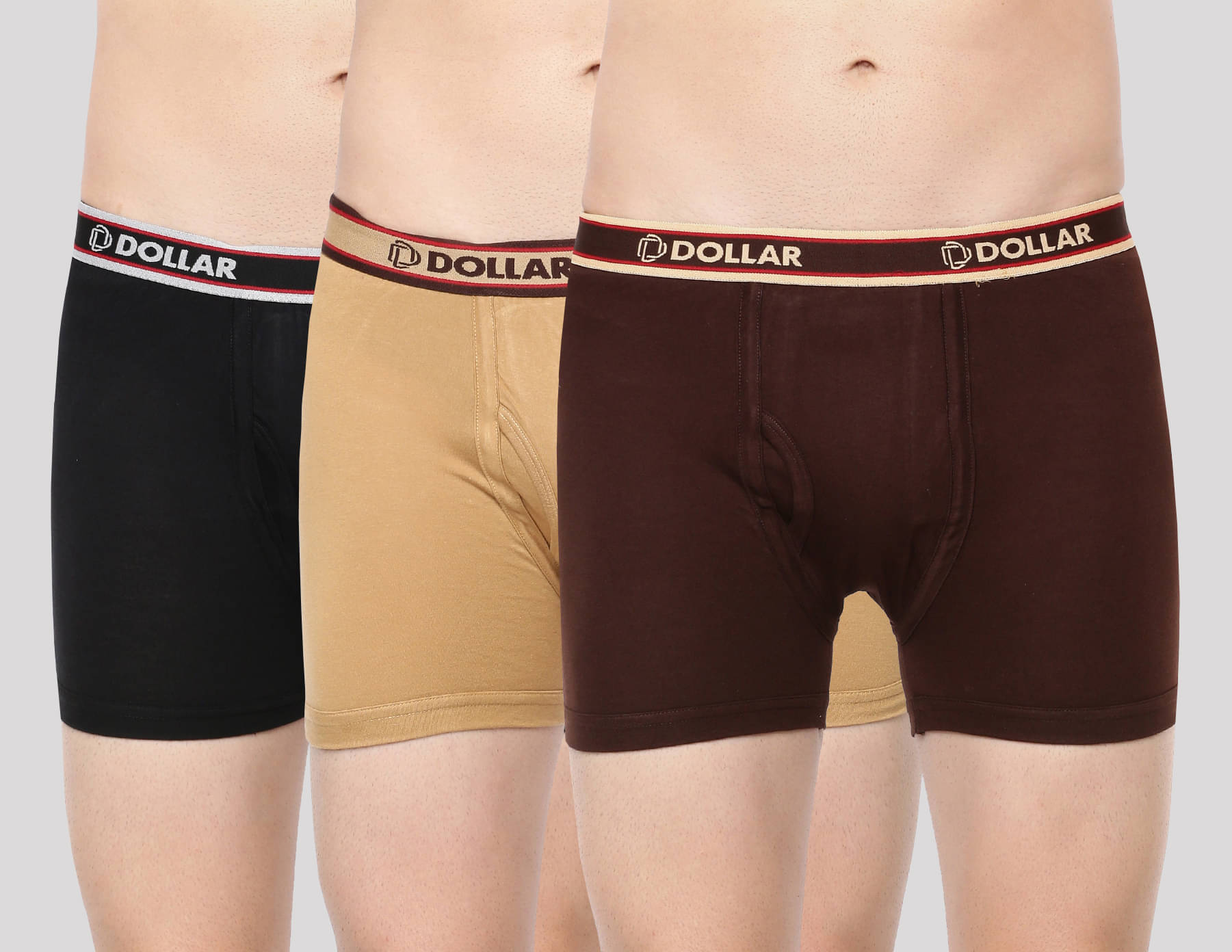 Dollar Bigboss Men's Pack of 3 Solid Combed Cotton Classy Trunk With Fly Front Access (Colour May Vary) Dollar Bigboss Men's Pack of 3 Solid Combed Cotton Classy Trunk With Fly Front Access (Colour May Vary)