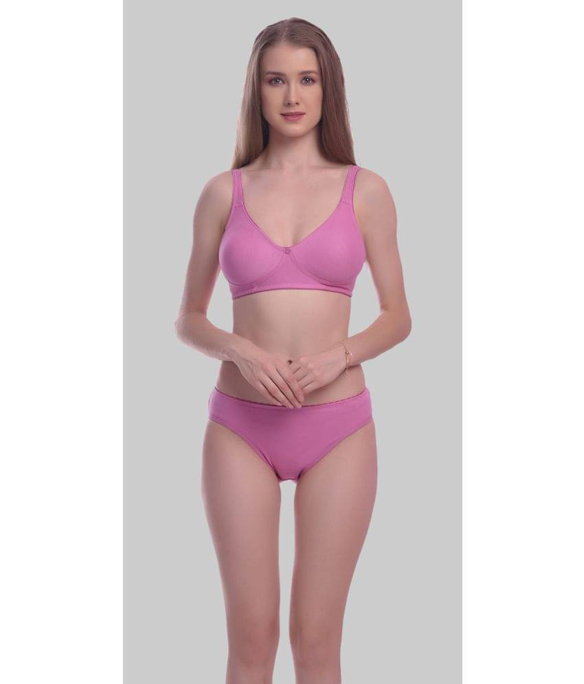     			Elina Cotton Women's Bra & Panty Set ( Pink )