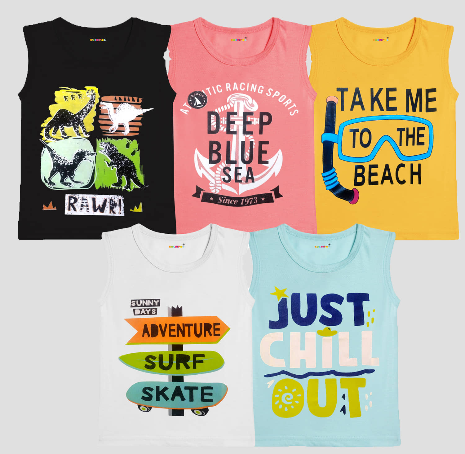 Kuchipoo Pack of 1 Boys Cotton Blend T-Shirt ( Multicolor3 )