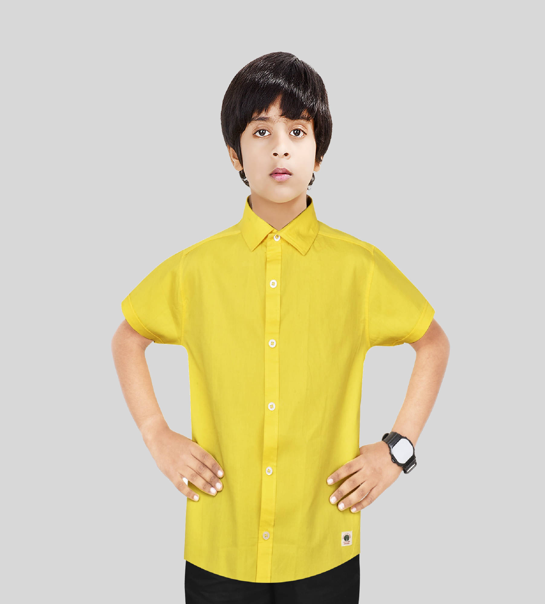     			Made In The Shade Pack of 1 Boys 100% Cotton Half Sleeves Shirt ( Yellow )