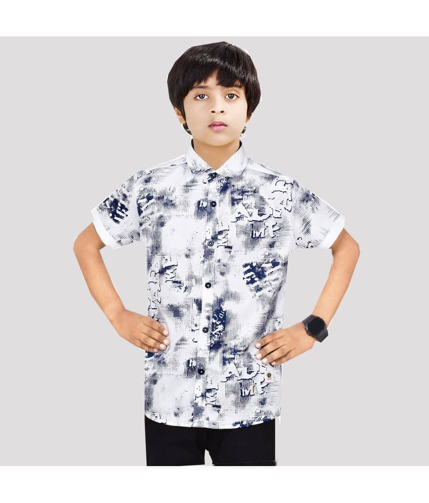 Made In The Shade Pack of 1 Boys 100% Cotton Half Sleeves Shirt ( Navy )