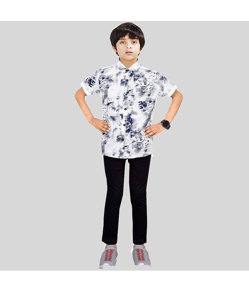 Made In The Shade Pack of 1 Boys 100% Cotton Half Sleeves Shirt ( Navy )