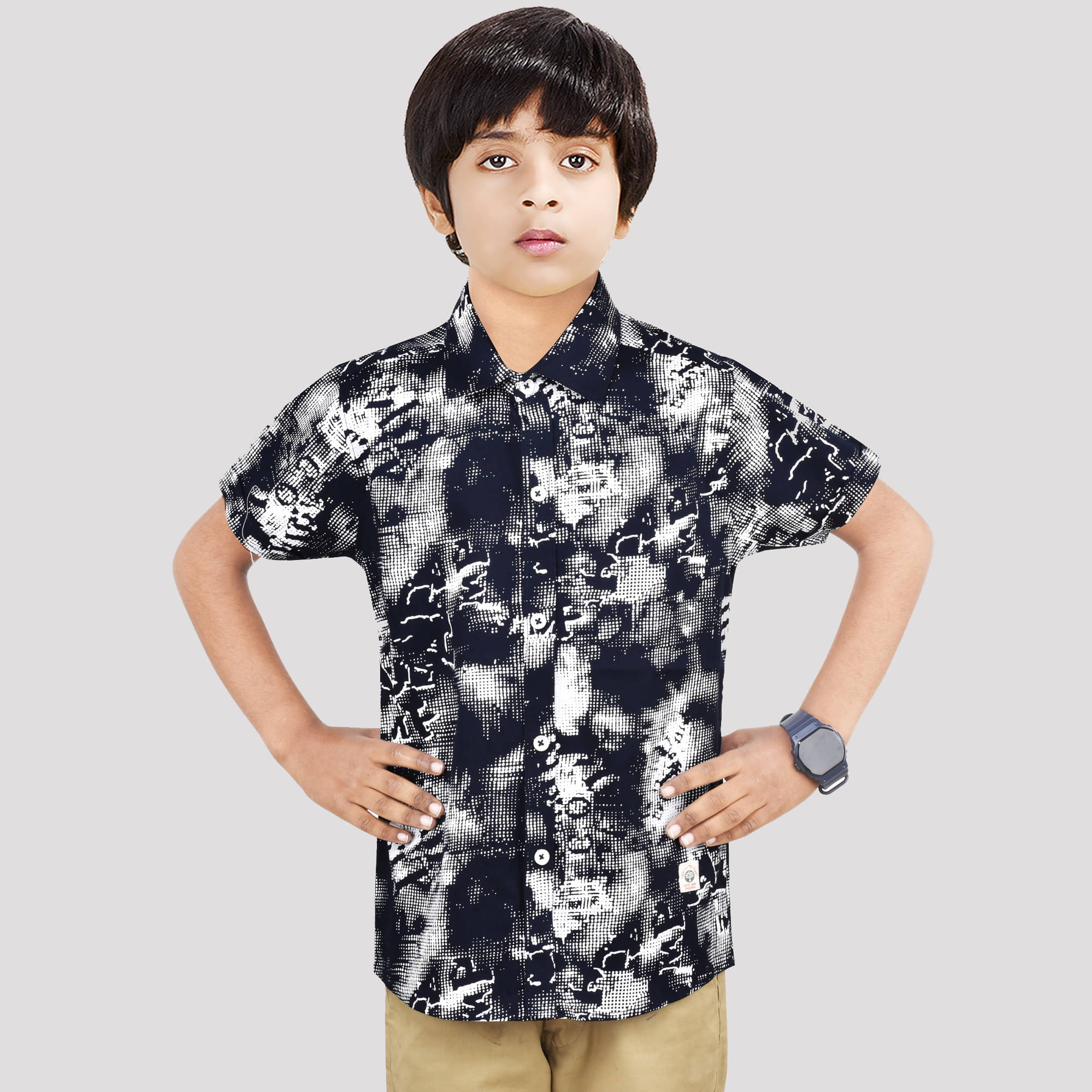 Made In The Shade Pack of 1 Boys 100% Cotton Half Sleeves Shirt ( Black ) Made In The Shade Pack of 1 Boys 100% Cotton Half Sleeves Shirt ( Black )