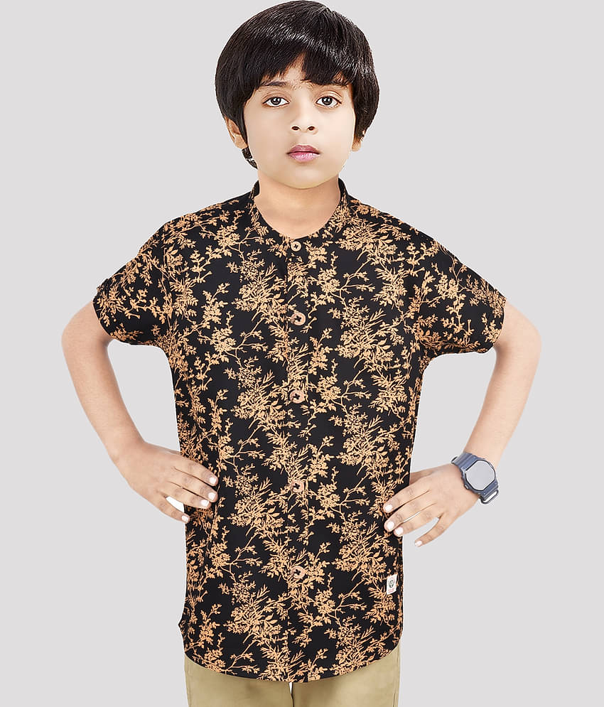 Made In The Shade Pack of 1 Boys 100% Cotton Half Sleeves Shirt ( Black )