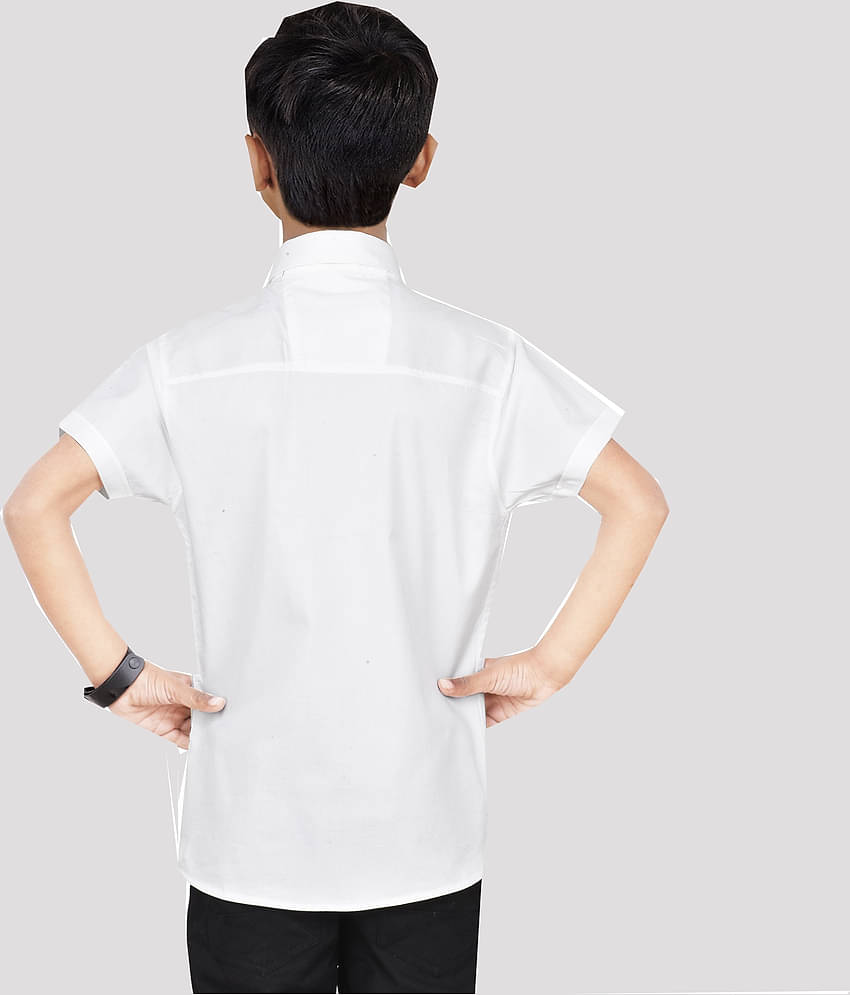 Made In The Shade Pack of 1 Boys 100% Cotton Half Sleeves Shirt ( White )