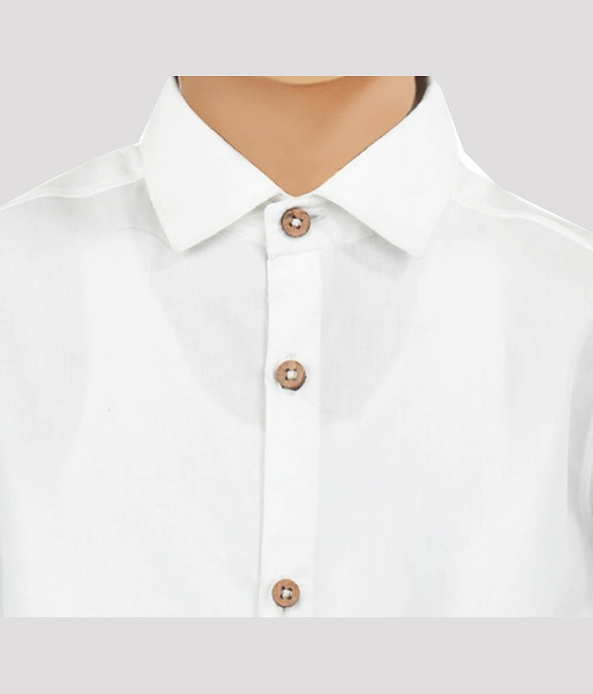 Made In The Shade Pack of 1 Boys 100% Cotton Half Sleeves Shirt ( White )