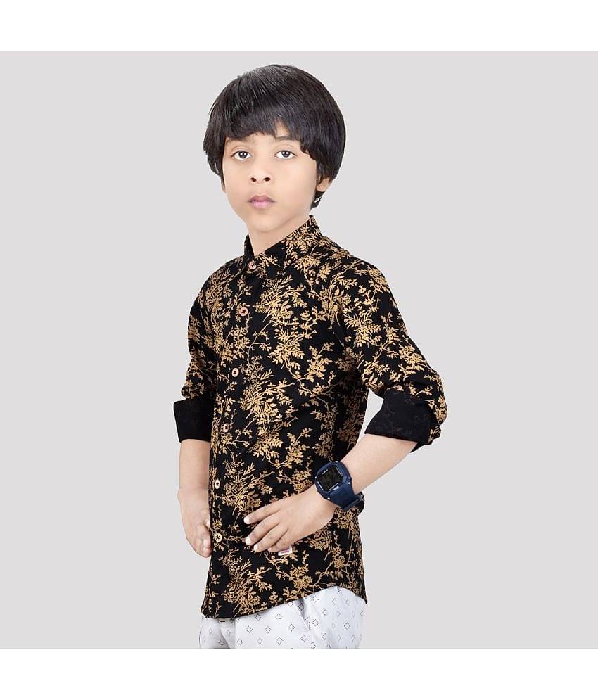 Made In The Shade Pack of 1 Boys 100% Cotton Half Sleeves Shirt ( Black )