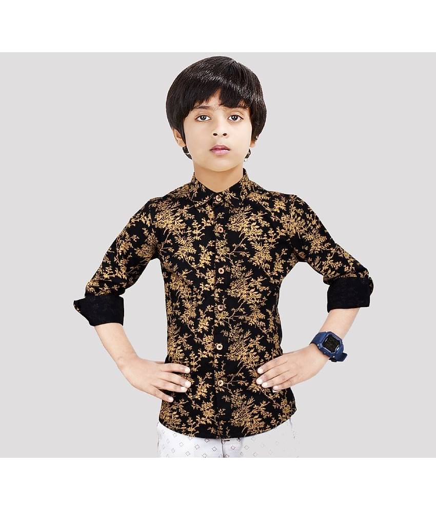 Made In The Shade Pack of 1 Boys 100% Cotton Half Sleeves Shirt ( Black )