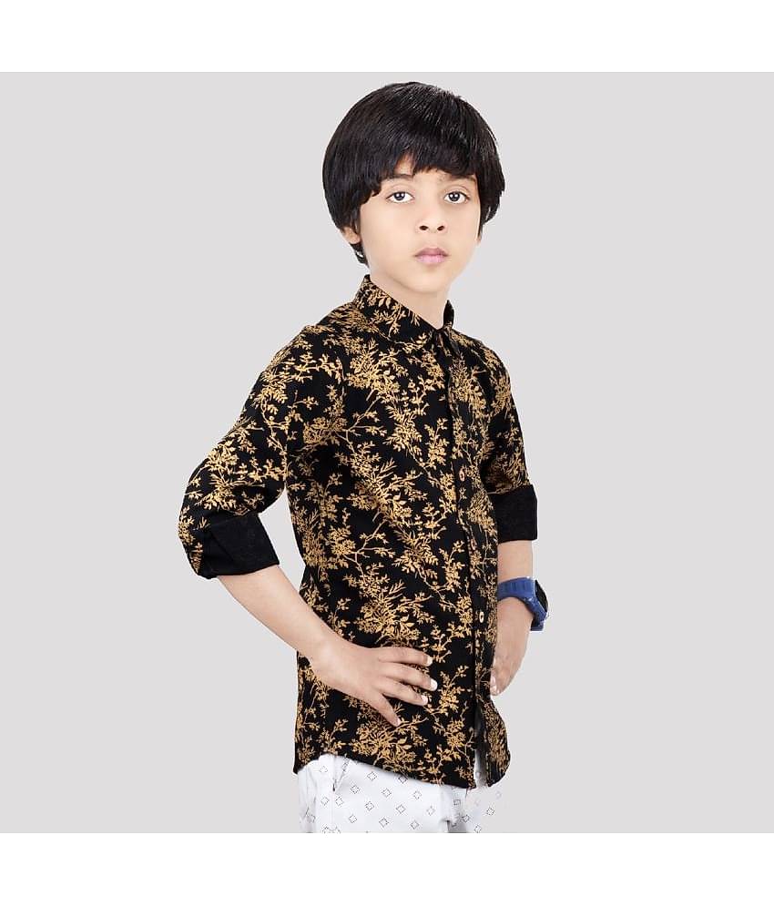 Made In The Shade Pack of 1 Boys 100% Cotton Half Sleeves Shirt ( Black )