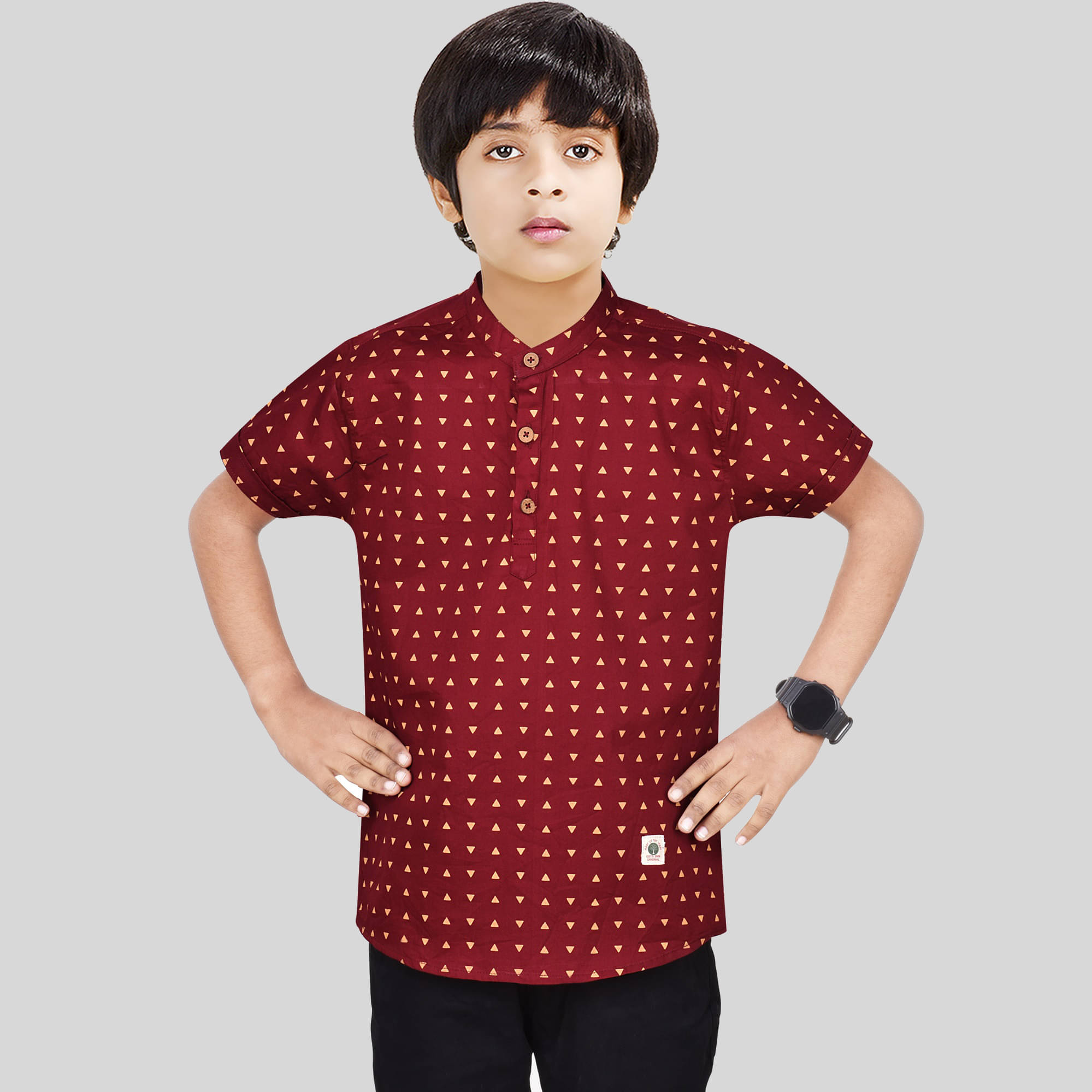     			Made In The Shade Pack of 1 Boys Cotton Kurta ( Blue )