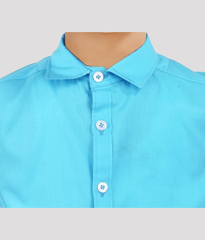 Made In The Shade Pack of 1 Boys 100% Cotton Half Sleeves Shirt ( Turquoise )