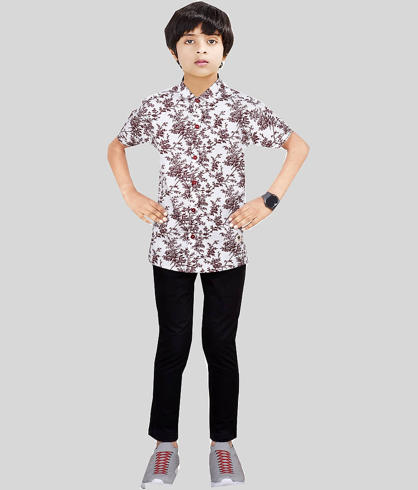 Made In The Shade Pack of 1 Boys 100% Cotton Half Sleeves Shirt ( Maroon )