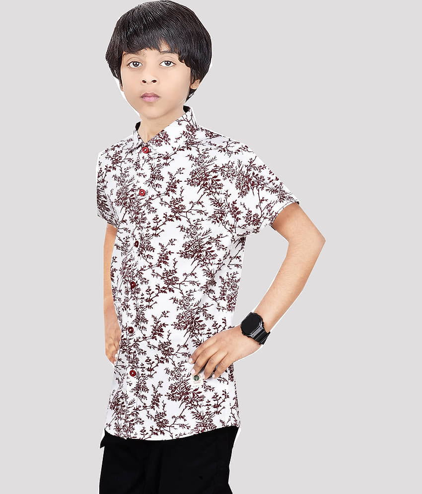 Made In The Shade Pack of 1 Boys 100% Cotton Half Sleeves Shirt ( Maroon )