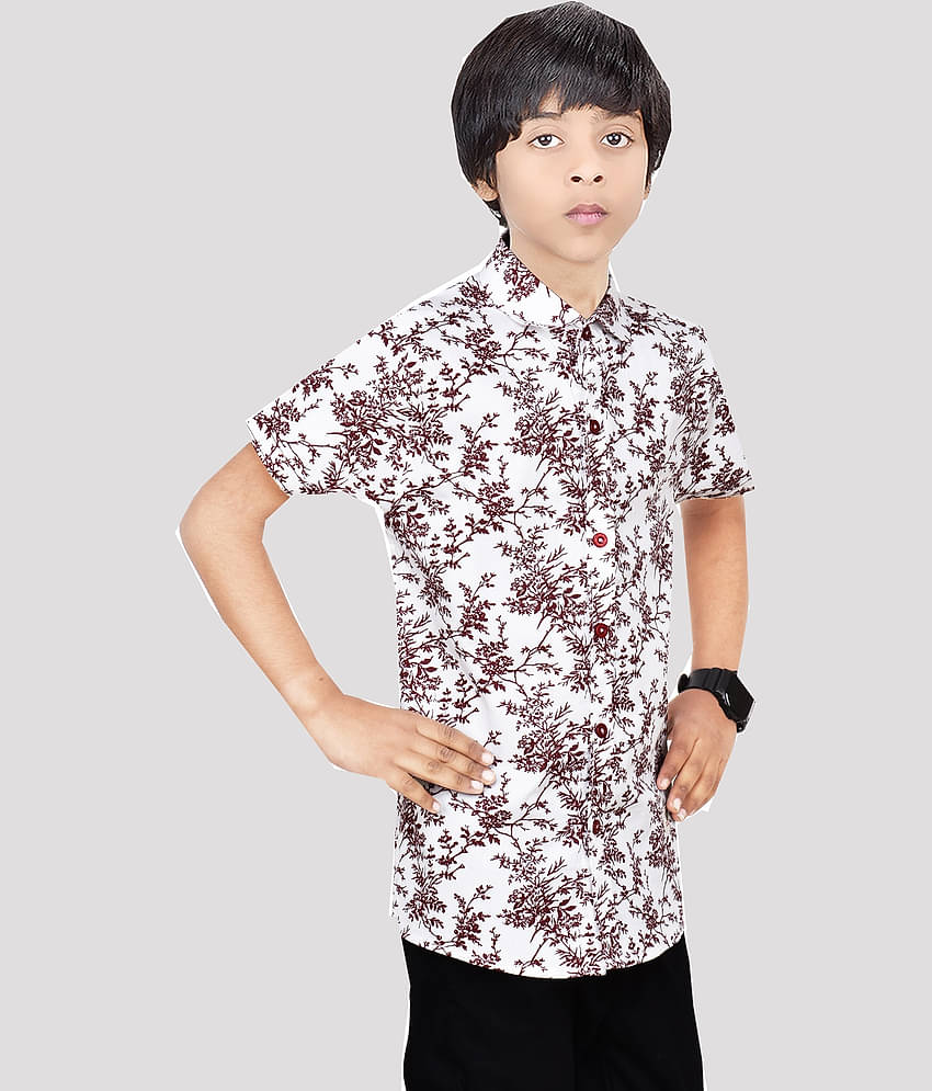 Made In The Shade Pack of 1 Boys 100% Cotton Half Sleeves Shirt ( Maroon )