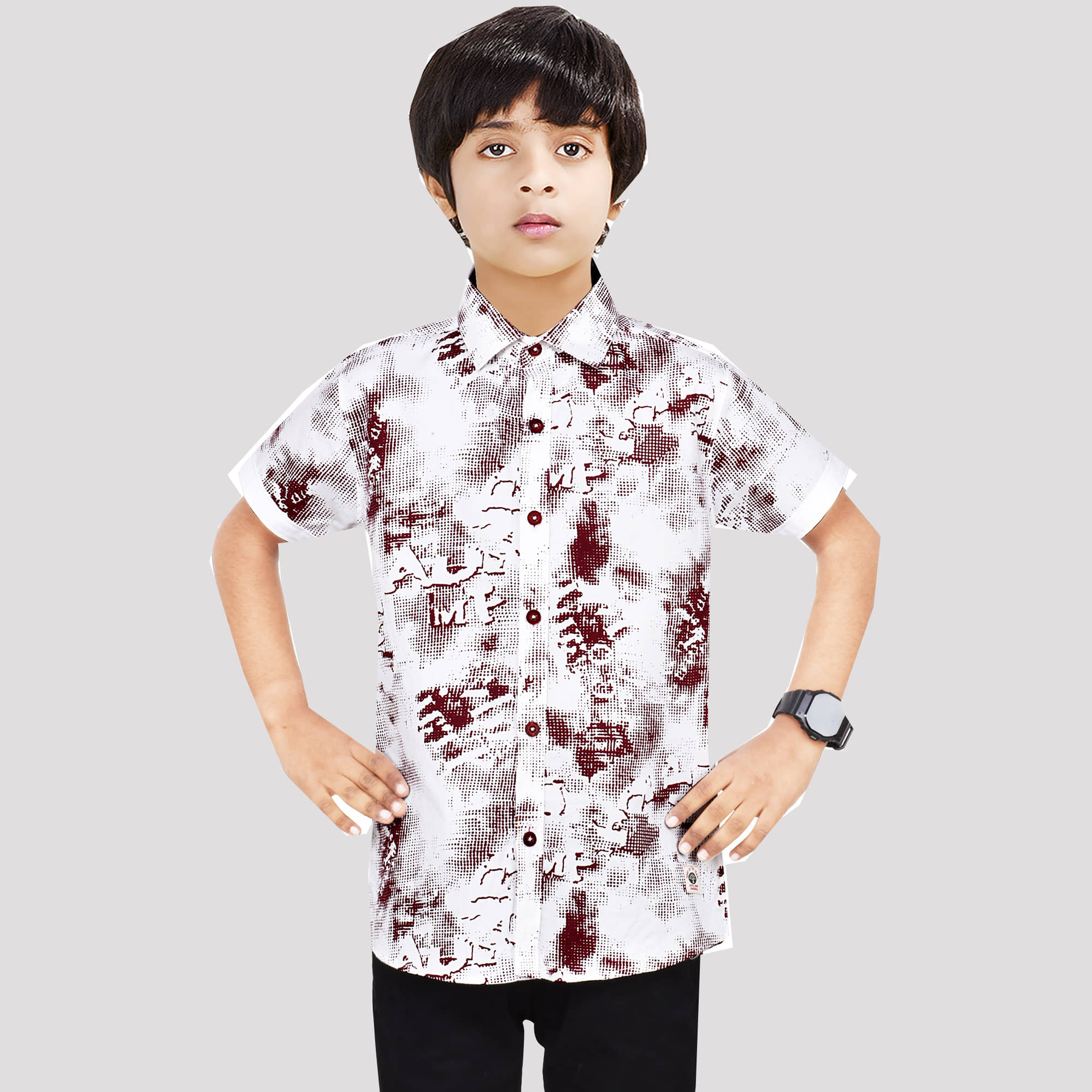 Made In The Shade Pack of 1 Boys 100% Cotton Half Sleeves Shirt ( White )