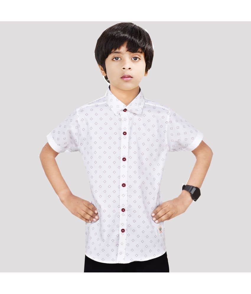 Made In The Shade Pack of 1 Boys 100% Cotton Half Sleeves Shirt ( White )