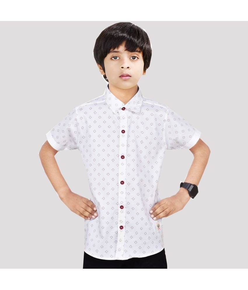 Made In The Shade Pack of 1 Boys 100% Cotton Half Sleeves Shirt ( White ) Made In The Shade Pack of 1 Boys 100% Cotton Half Sleeves Shirt ( White )