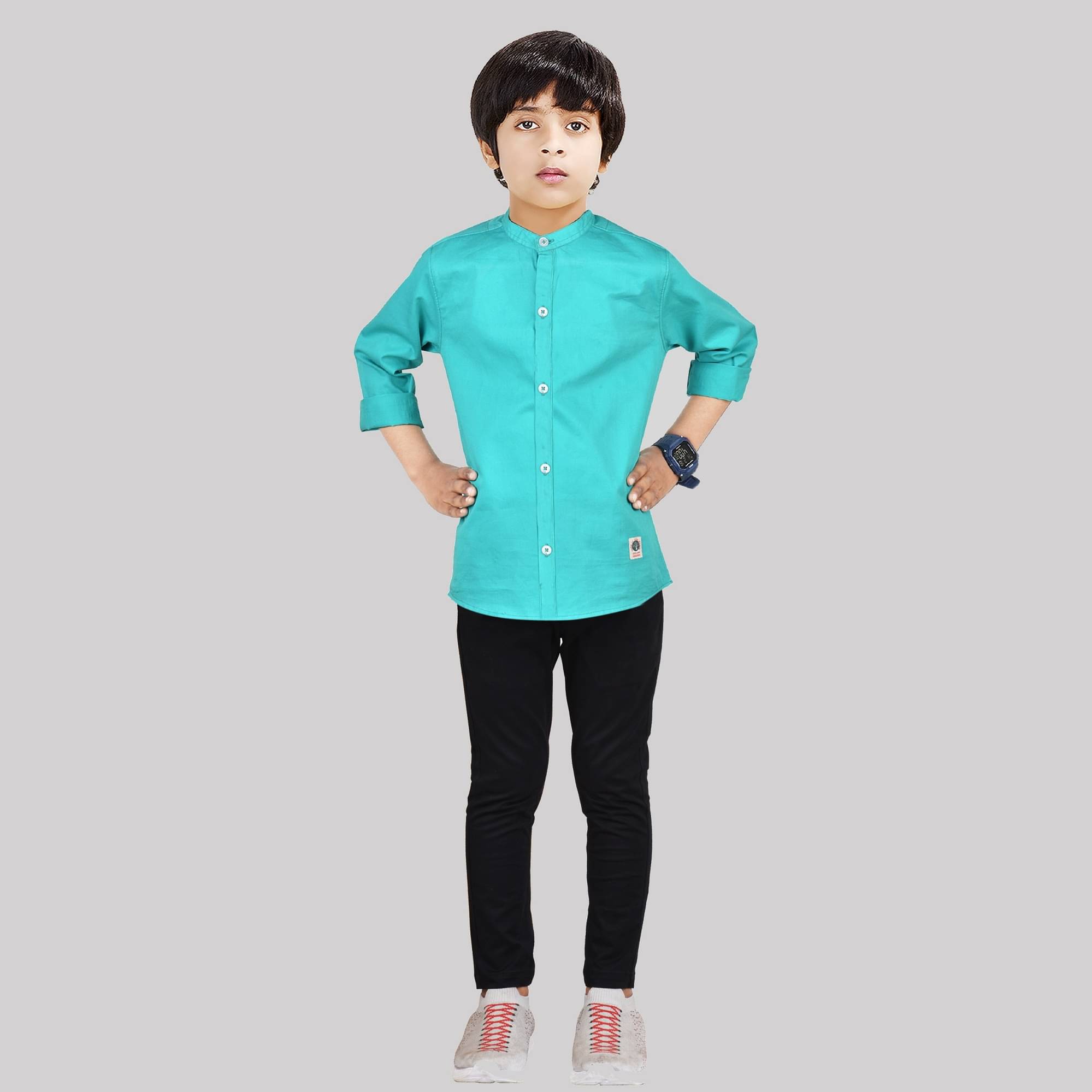     			Made In The Shade Pack of 1 Boys Cotton Shirt & Pants Set ( Green )