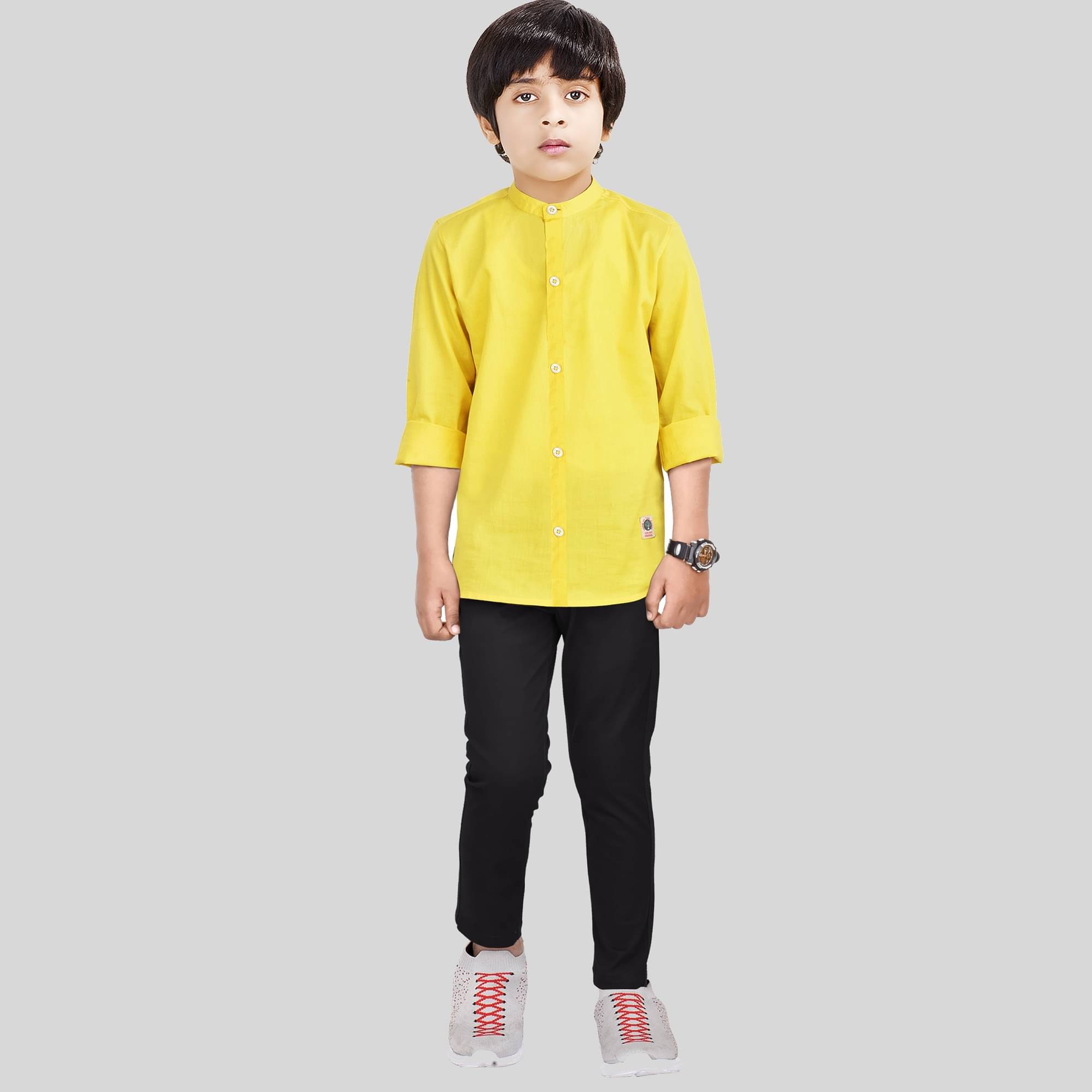 Made In The Shade Pack of 1 Boys Cotton Shirt & Pants Set ( Yellow ) Made In The Shade Pack of 1 Boys Cotton Shirt & Pants Set ( Yellow )