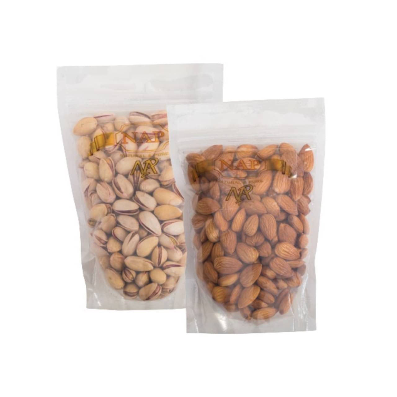     			Nap Premium Quality Almonds & Salted Roasted Irani Pistachios (100g Each)