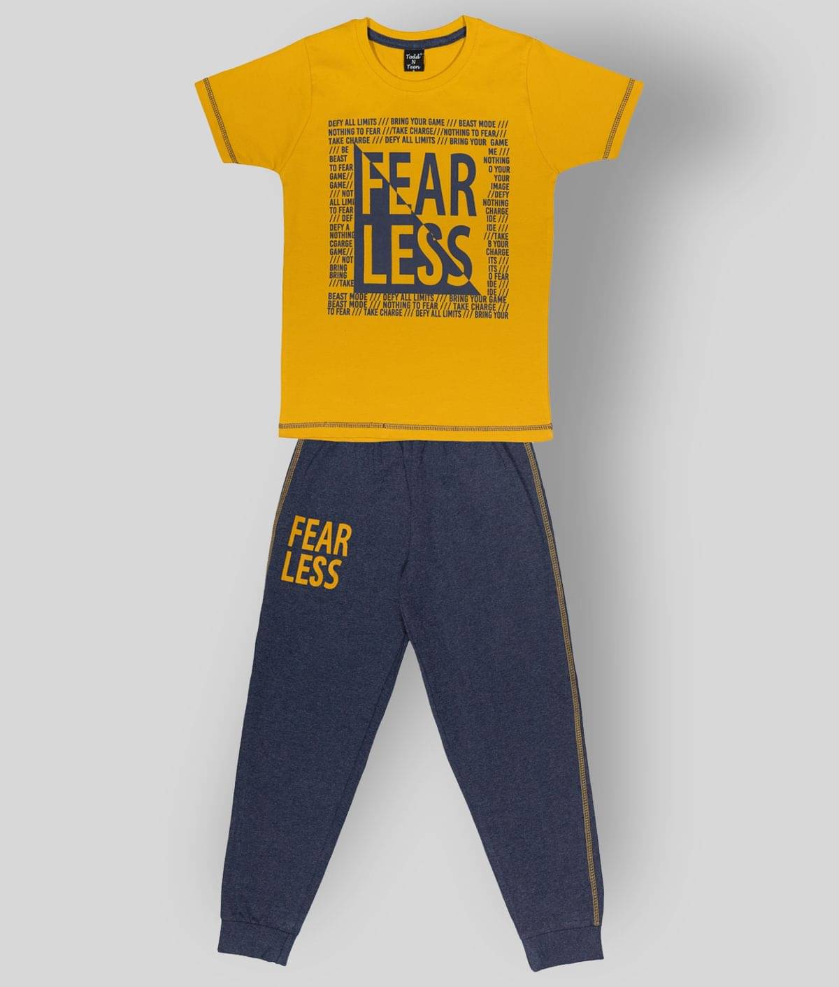     			Todd N Teen Pack of 1 Boys Cotton T-Shirt & Pants Set ( Brown )