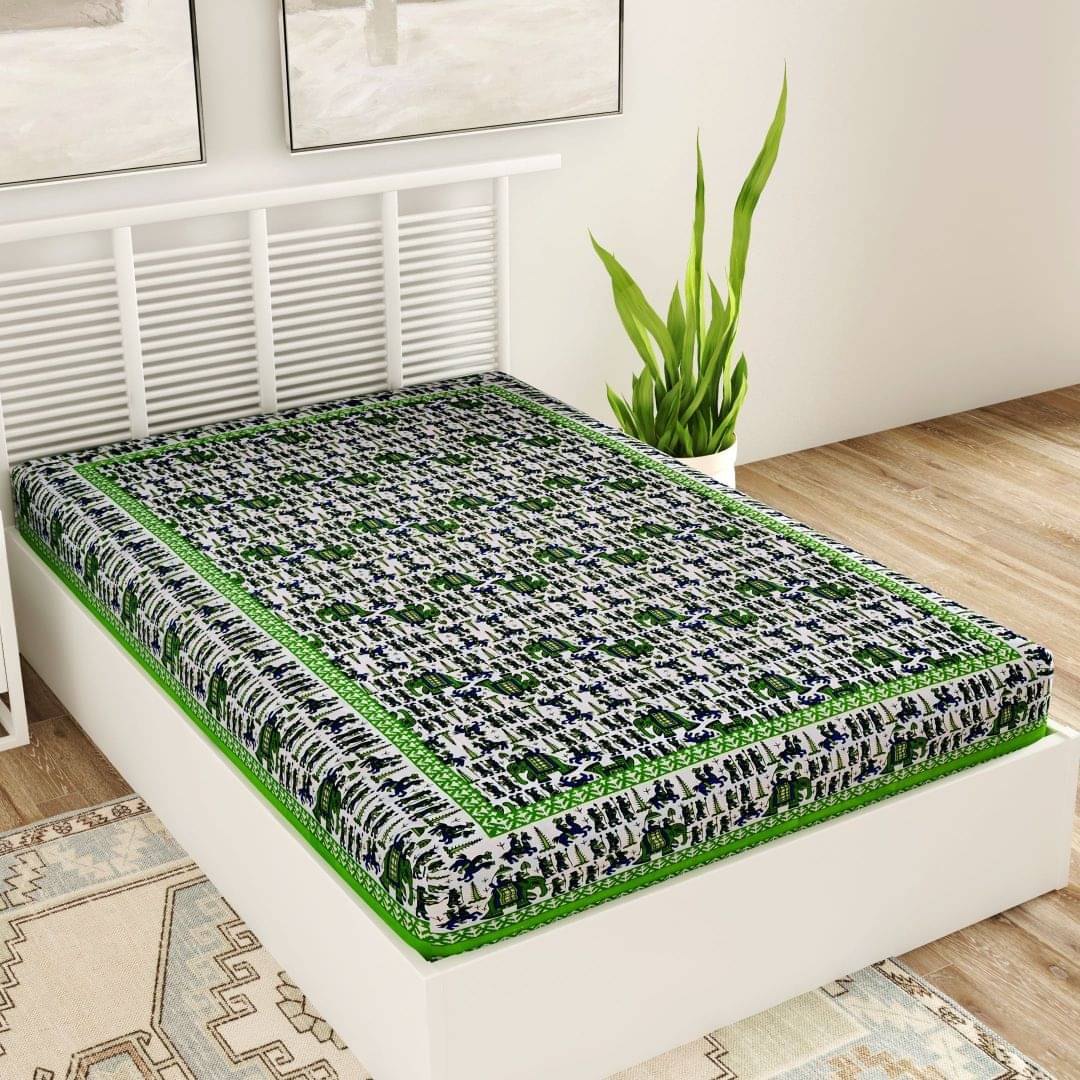     			Uniqchoice Cotton Single Bedsheet ( Green )