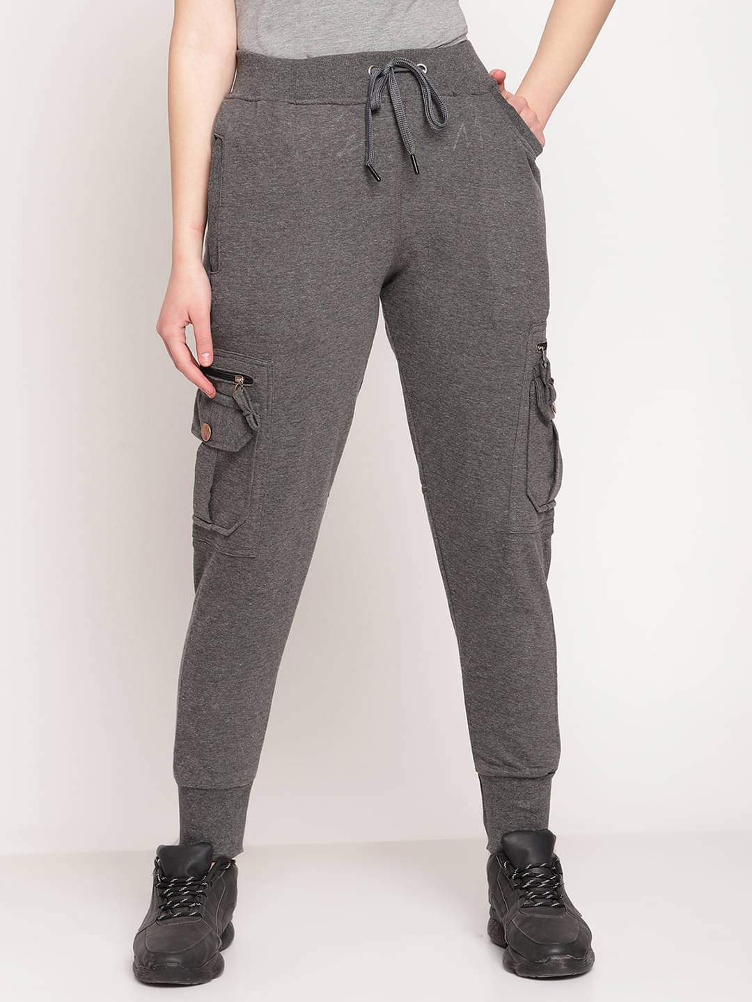     			Uzarus - Grey Cotton Women's Yoga Joggers ( Pack of 1 )