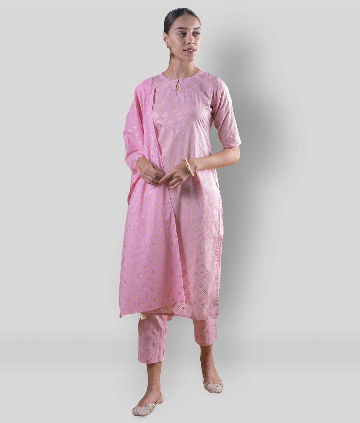 Vastranikhar - Pink Straight Rayon Women's Stitched Salwar Suit ( Pack of 1 )     			Vastranikhar - Pink Straight Rayon Women's Stitched Salwar Suit ( Pack of 1 )