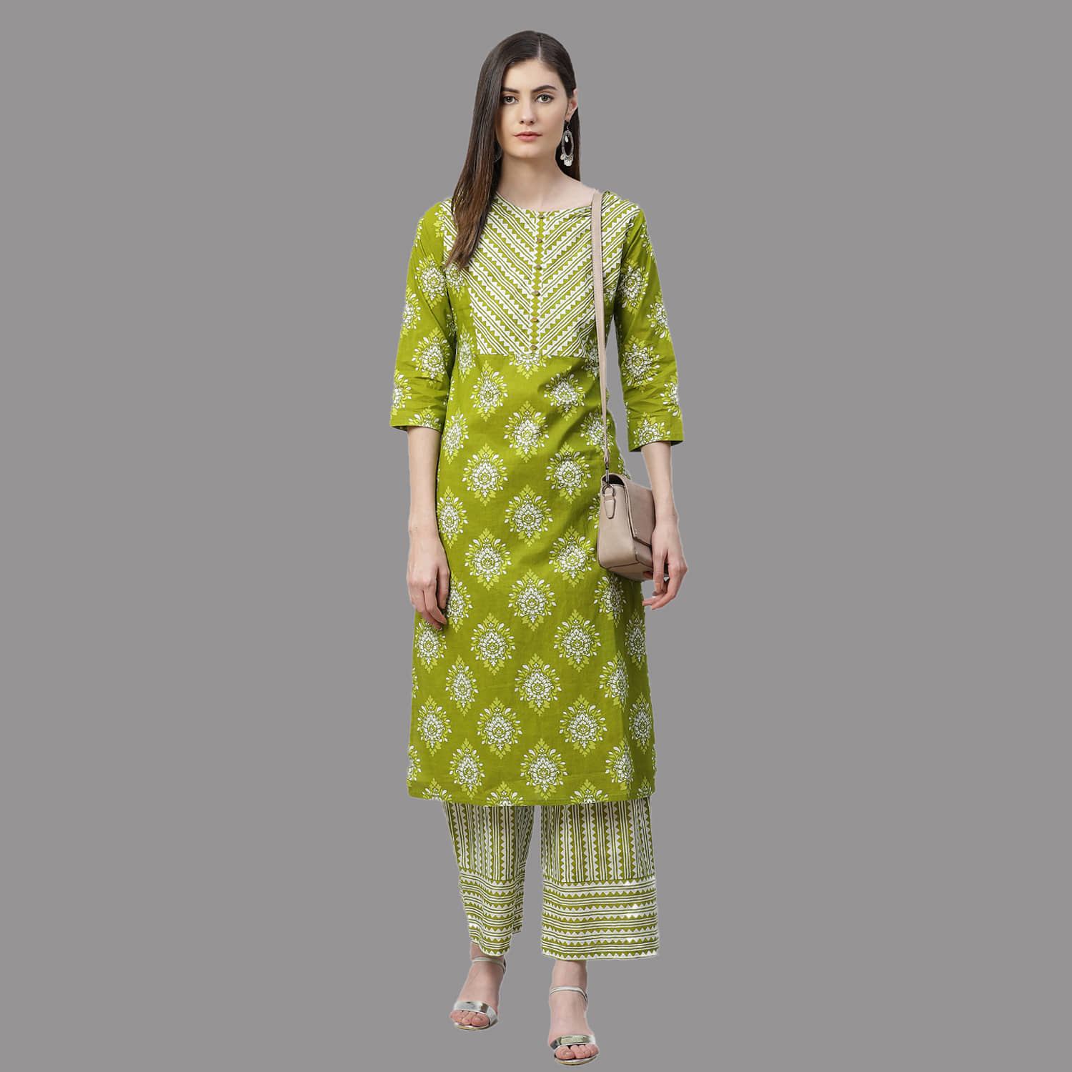 Yash Gallery - Green Cotton Women's Straight Kurti ( Pack of 1 ) - Kurtis, Tunics | Buy online on ZillyBuy