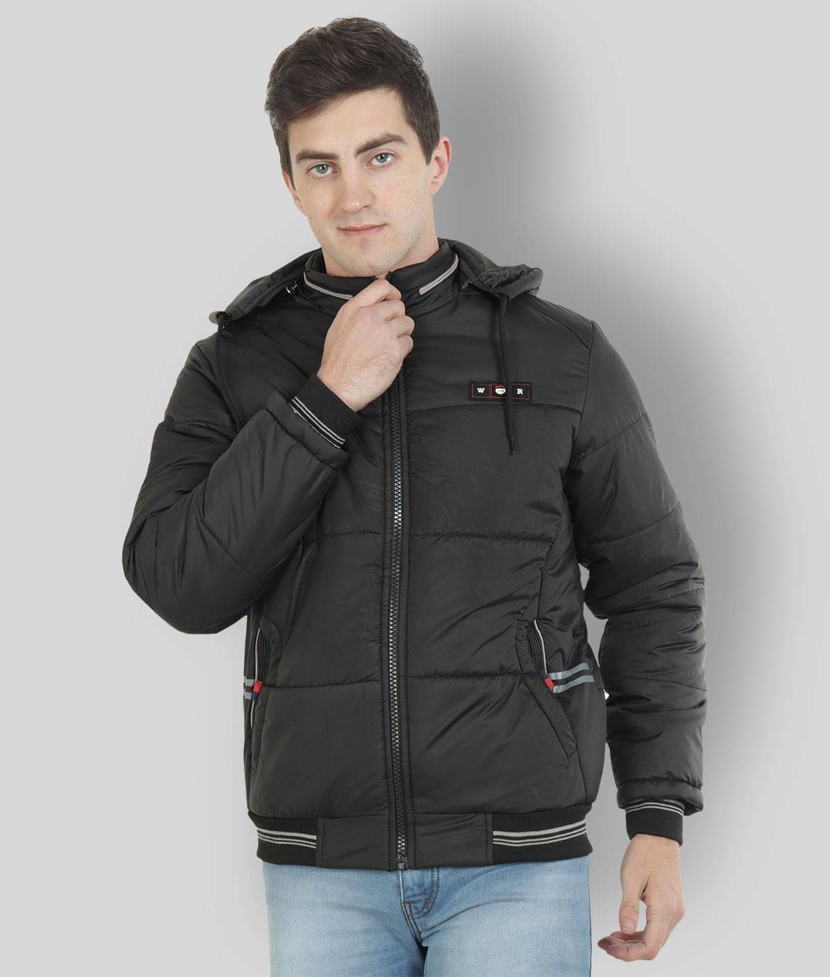     			xohy Black Quilted & Bomber Jacket