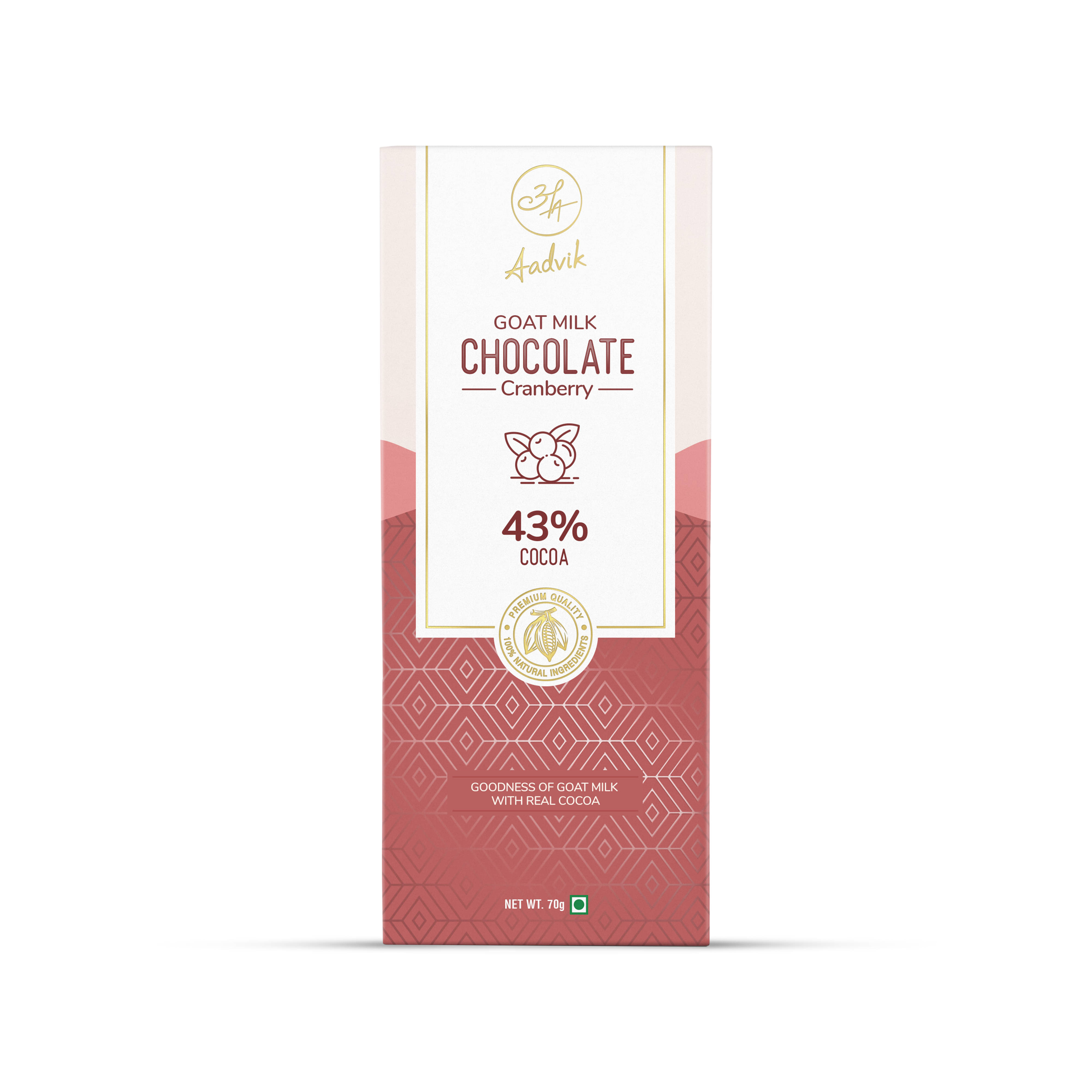 Aadvik Goat Milk Chocolate Cranberry Milk Chocolate 70 g Aadvik Goat Milk Chocolate Cranberry Milk Chocolate 70 g