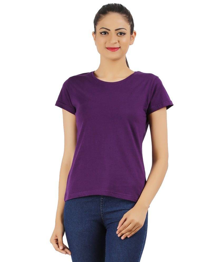 Ap'pulse Women's Cotton Regular Top ( Purple ) Ap'pulse Women's Cotton Regular Top ( Purple )