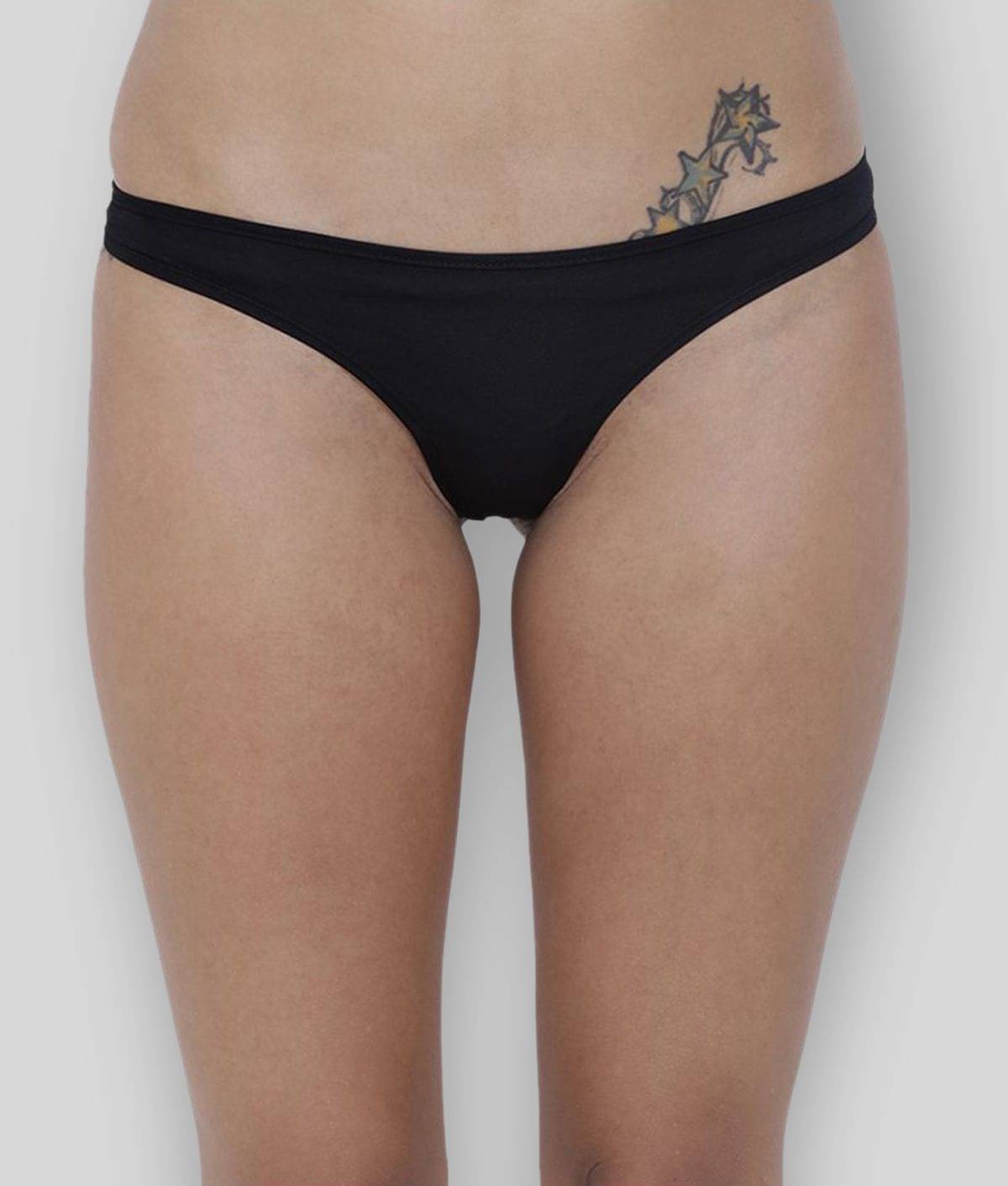     			BASIICS By La Intimo Pack of 2 Polyester Women's Briefs ( Black )